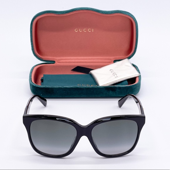 NEW GUCCI GG0800SA 001 BLACK GREY CAT EYE SUNGLASSES GUCCI - Picture 2 of 13